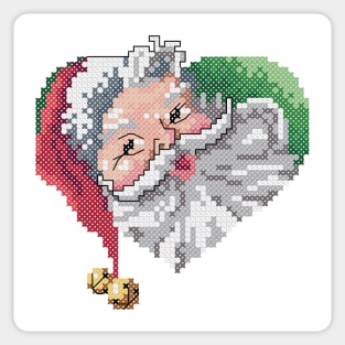 Santa Claus Heart Portrait Sticker
